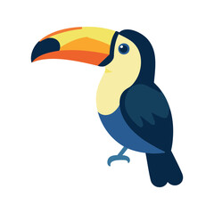Naklejka premium Colorful toucan perched with its large beak, creating a vibrant and eye-catching image