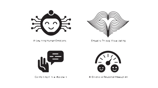 Artificial Intelligence Emotional Intelligence Icons For Technology And Business Concepts