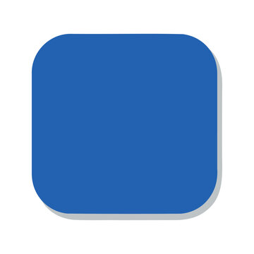 Vivid cobalt box with rounded corners casts a subtle shadow on a white backdrop