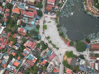 Abstract Aerial View of Waterfront Neighborhood in Southeast Asia © Curious Compass Co.