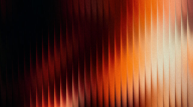 Abstract background with vertical lines and gradient colors, blending from deep black to warm orange and light beige