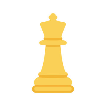 The single chess piece is a queen, which stands as the most powerful piece of the chess game on a white background.