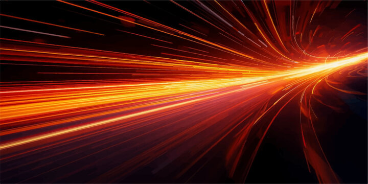 An abstract fractal burst of red light and glowing motion lines creates a high-speed technology wallpaper featuring energy waves and dark highway textures in a sleek artistic pattern