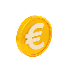 Obraz premium 3D Golden Euro Coin with Cream Symbol
