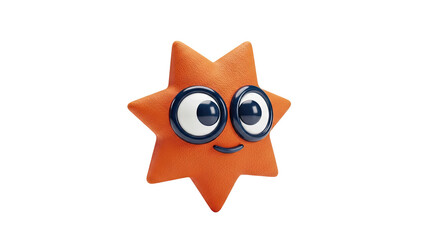 Fototapeta premium Cute Orange Star Character with Big Eyes