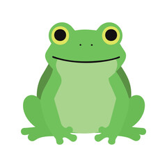 Fototapeta premium This cartoon frog is an amphibian that commonly lives in freshwater environments, and it has webbed feet for swimming efficiently.