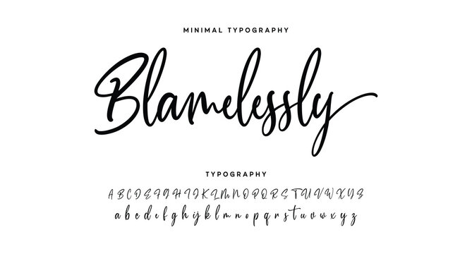 signature Font Calligraphy Logotype Script Brush Font Type Font lettering handwritten. Minimal modern urban fonts for logo, brand etc. Typography typeface uppercase lowercase and number. vector