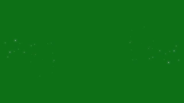 Luxury glitter sparkle star trail animation with twinkling fairy dust, glowing particle circle, shimmering stardust spiral, white magic confetti and elegant bokeh effects on green background 4K