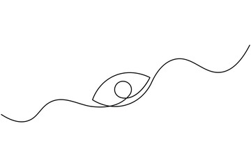 Obraz premium Eye continuous line drawing abstract minimalist outline vector clean design 