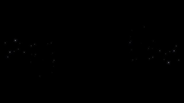 Magical twinkle glitter light circle trail with sparkling star dust particles, flowing pixie dust path, luminous fairy spark effects and smooth glowing animation on black screen 4K