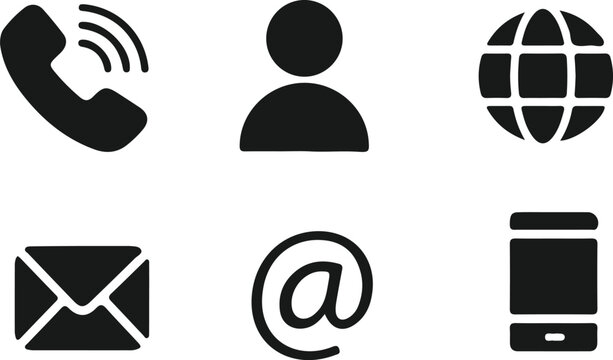 phone email message icon set vector illustration