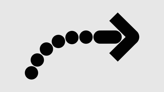 Curved dotted arrow transitioning to solid form &ndash; Great for digital transformation, gradual progress, or systematic implementation.