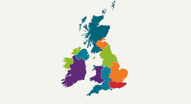 United Kingdom Map Illustration.