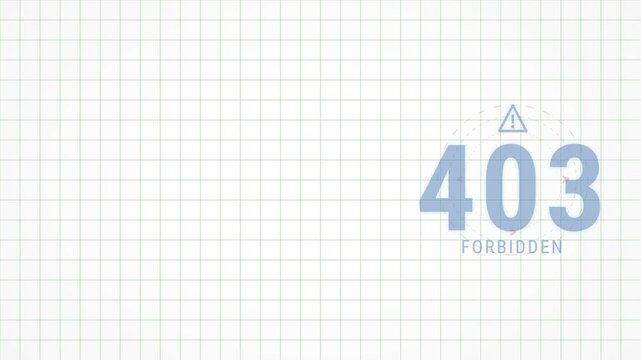 Error Code 403 Forbidden access on white screen with grid background and large text