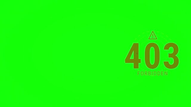 A forbidden green screen displays an error 403 message with a triangle warning icon.