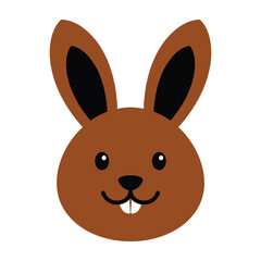 Obraz premium Brown rabbit head with big ears and smile