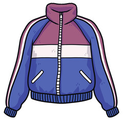 Retro vintage sportswear track jacket 90s fashion illustration © Anne97s