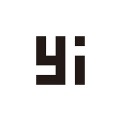 Obraz premium Letter yi square geometric symbol simple logo vector