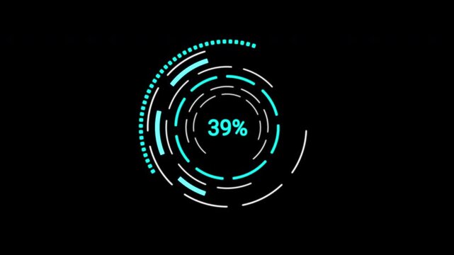 Advanced Loading Data HUD Display. High-tech rotating UI telemetry and graphs. Pro-grade digital analysis dashboard.