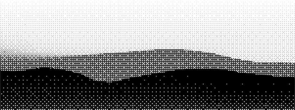 Pattern 8 dither with gradient bit and bitmap bg for black pixel background. Game abstract comic and halfton technology with error graphic and square tv illustration. Spread vintage and halftone