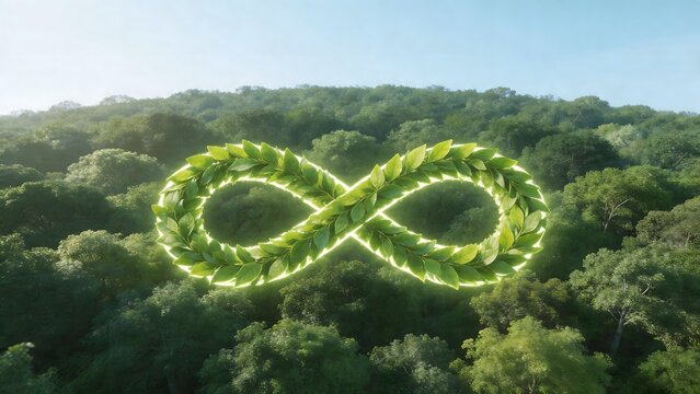 Forest infinity leaf symbol