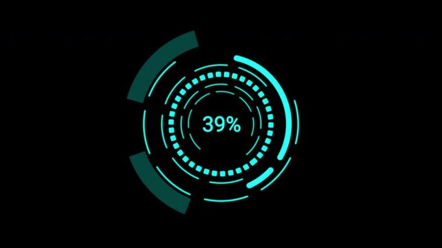 Advanced Loading Data HUD Display telemetry. Seamless rotating UI circles for data scanning. Pro-grade infographic tech.