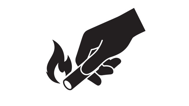 Knife tactical combat icon with flame and skull crossbones style, black silhouette emblem for war, danger, and protection