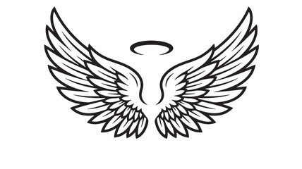 Fototapeta premium Wings angelic with halo symbolizing purity and divinity featuring angel, religious, symbol with spiritual and sacred elements for holy, heaven