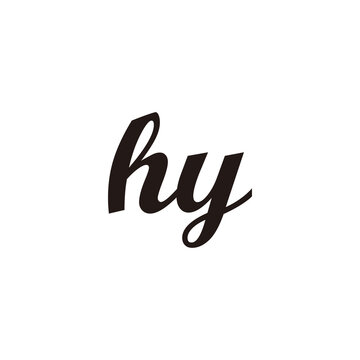 Letter hy connect geometric symbol simple logo vector