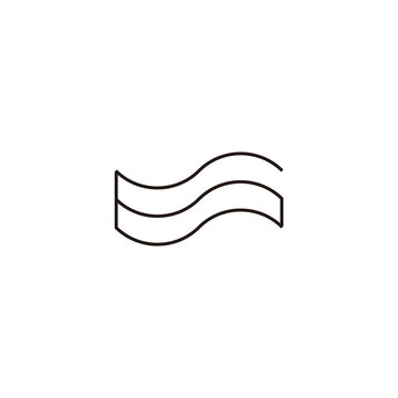 Number 6 flag, line geometric symbol simple logo vector