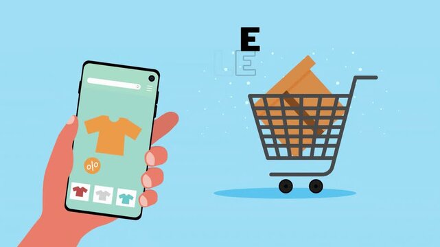 mobile phone with shopping cart