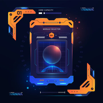 Futuristic Data Analysis Dashboard UI Sci Fi Control Interface