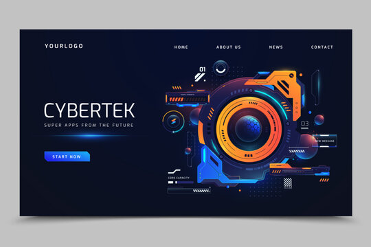 Futuristic Energy Control Banner Sci Fi Interface Background