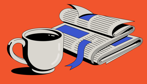 cup of coffee and newspaper