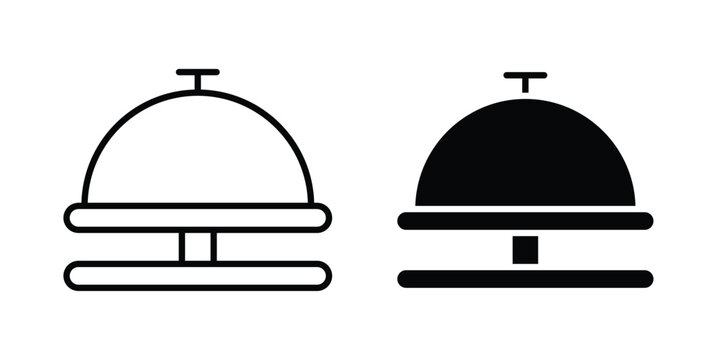 Bell concierge icon design collection in black