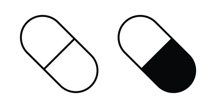 Capsules icon design collection in black