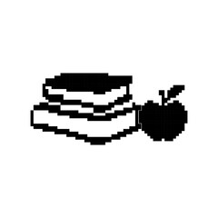 Fototapeta premium Pixel art apple books silhouette
