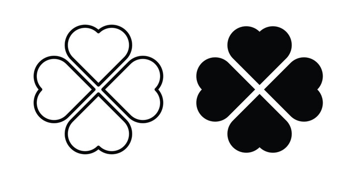 Clover icon design collection in black