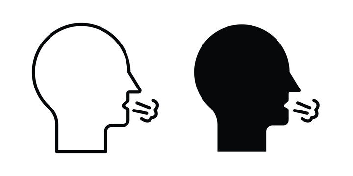 Cough icon design collection in black