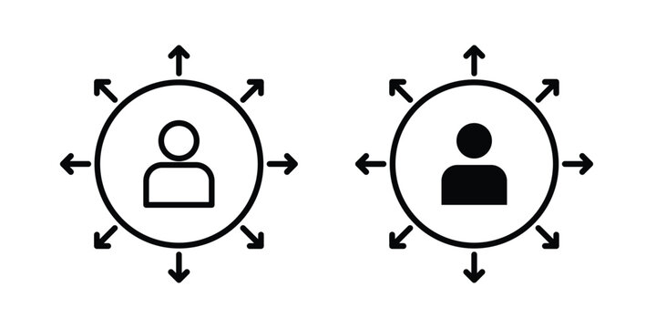 Customer centricity icon design collection in black