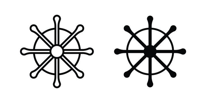 Dharmachakra icon design collection in black