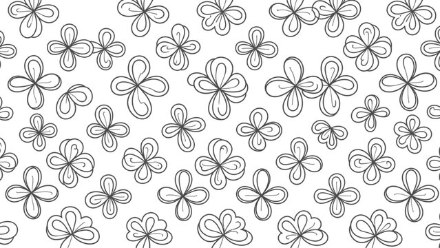 Hand-drawn Four Leaf Clover Pattern