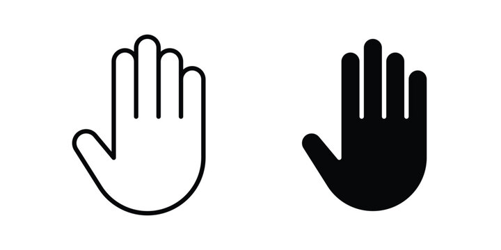 Hand icon design collection in black
