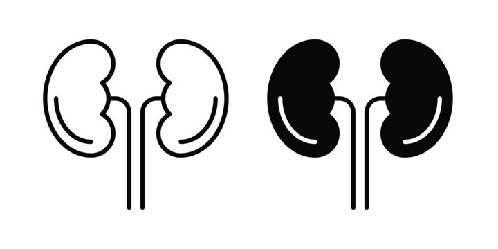 Kidneys icon design collection in black