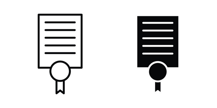 License document icon design collection in black