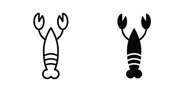 Lobster icon design collection in black