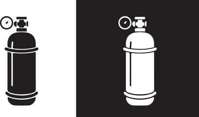 diving icon set. sea vacation, scuba and active tourism symbol. isolated vector image, diving cylinders icon a collection of black and white, Diving cylinders icons vector. © malaika