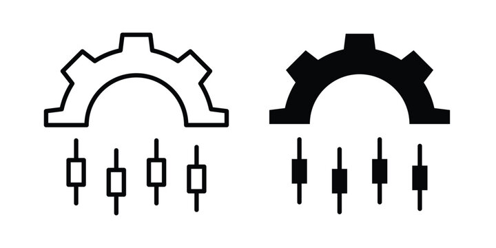 Mass customization icon design collection in black