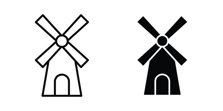 Mill sign design collection in black