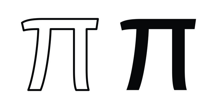 Pi icon design collection in black